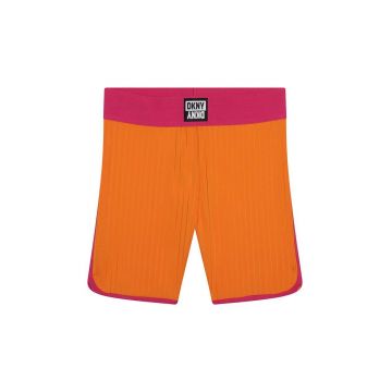 Dkny pantaloni scurti copii culoarea portocaliu, cu imprimeu Dkny pantaloni scurti copii culoarea portocaliu, cu imprimeu