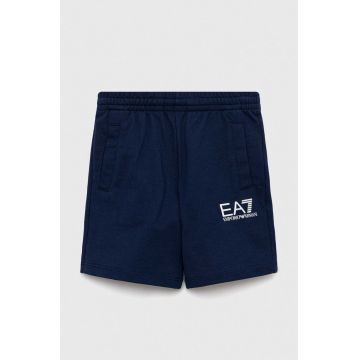EA7 Emporio Armani pantaloni scurți din bumbac pentru copii culoarea albastru marin