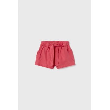 Mayoral pantaloni scurti bebe culoarea roz, neted