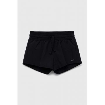 Abercrombie & Fitch pantaloni scurti copii culoarea negru, neted, talie reglabila Abercrombie & Fitch pantaloni scurti copii culoarea negru, neted, talie reglabila