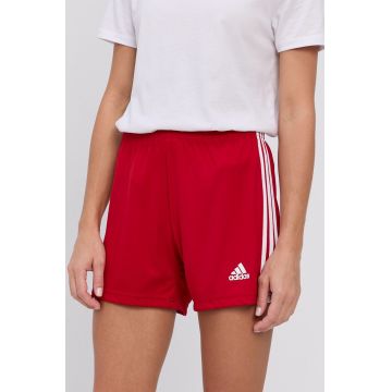 Adidas Performance Pantaloni scurți GN5783 femei, culoarea rosu, material neted, medium waist