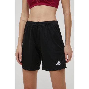 adidas Performance pantaloni scurți Entrada 22 femei, culoarea negru, uni, medium waist HH9999