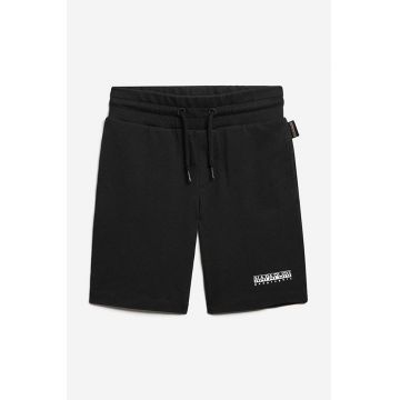 Napapijri pantaloni scurți din bumbac pentru copii culoarea negru, neted, talie reglabila