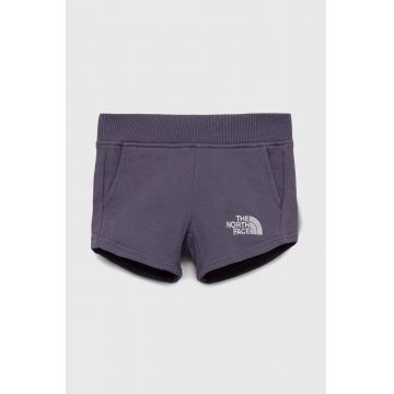 The North Face pantaloni scurți din bumbac pentru copii culoarea violet, cu imprimeu The North Face pantaloni scurți din bumbac pentru copii culoarea violet, cu imprimeu