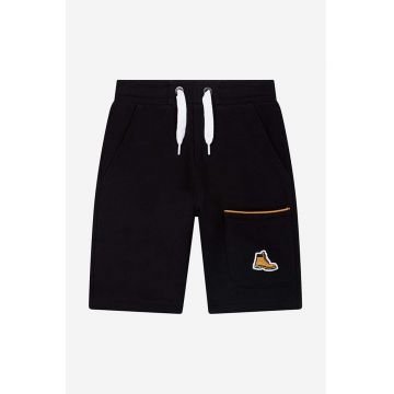 Timberland pantaloni scurti copii Bermuda Shorts culoarea negru, neted, talie reglabila