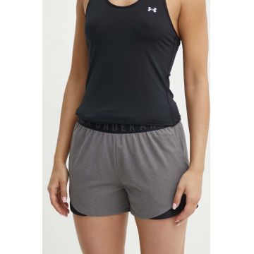 Under Armour pantaloni scurți de antrenament Play Up 3.0 culoarea gri, cu imprimeu, medium waist