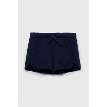 United Colors of Benetton pantaloni scurți din bumbac pentru copii culoarea albastru marin, neted, talie reglabila