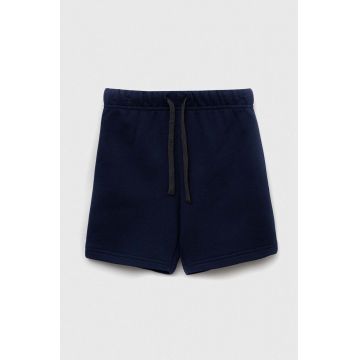 United Colors of Benetton pantaloni scurți din bumbac pentru copii culoarea albastru marin, neted, talie reglabila United Colors of Benetton pantaloni scurți din bumbac pentru copii culoarea albastru marin, neted, talie reglabila