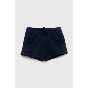 United Colors of Benetton pantaloni scurți din bumbac pentru copii culoarea albastru marin, neted, talie reglabila