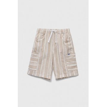 United Colors of Benetton pantaloni scurți din bumbac pentru copii culoarea bej, modelator, talie reglabila