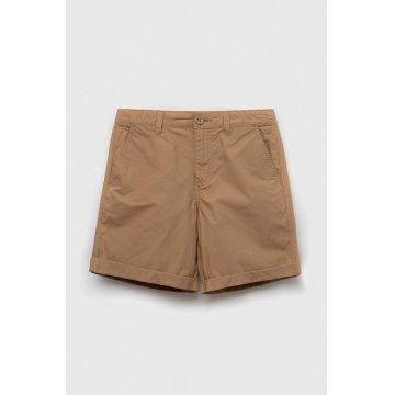 United Colors of Benetton pantaloni scurți din bumbac pentru copii culoarea bej, talie reglabila
