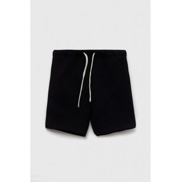 United Colors of Benetton pantaloni scurți din bumbac pentru copii culoarea negru, neted, talie reglabila United Colors of Benetton pantaloni scurți din bumbac pentru copii culoarea negru, neted, talie reglabila