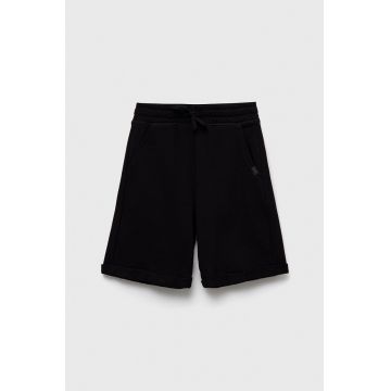 United Colors of Benetton pantaloni scurți din bumbac pentru copii culoarea negru, talie reglabila