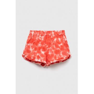 United Colors of Benetton pantaloni scurti din denim pentru copii culoarea rosu, talie reglabila