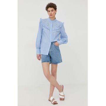 Gestuz pantaloni scurti jeans femei, neted, high waist