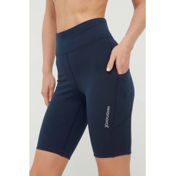 Houdini pantaloni scurti sport Adventure femei, culoarea albastru marin, neted, high waist