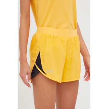 Under Armour pantaloni scurți de alergare femei, culoarea portocaliu, neted, medium waist Under Armour pantaloni scurți de alergare femei, culoarea portocaliu, neted, medium waist