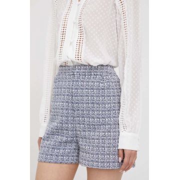 United Colors of Benetton pantaloni scurti femei, culoarea albastru marin, modelator, high waist