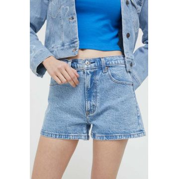 Abercrombie & Fitch pantaloni scurti jeans femei, neted, high waist