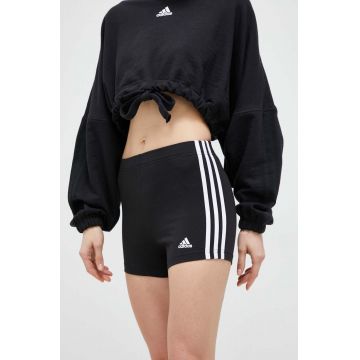 adidas pantaloni scurti femei, culoarea negru, modelator, high waist