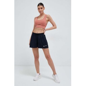 adidas Performance pantaloni scurți de alergare x Parley culoarea albastru marin, neted, high waist