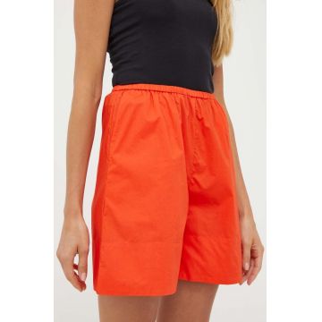By Malene Birger pantaloni scurti femei, culoarea rosu, neted, high waist