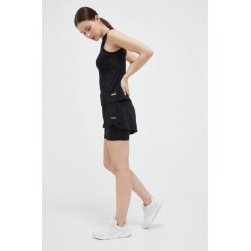 Casall pantaloni scurți de alergare culoarea negru, neted, high waist