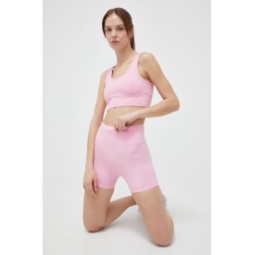 Juicy Couture pantaloni scurți de antrenament Liza culoarea roz, neted, high waist Juicy Couture pantaloni scurți de antrenament Liza culoarea roz, neted, high waist