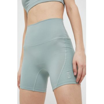 P.E Nation pantaloni scurți de antrenament Free Play culoarea verde, neted, high waist