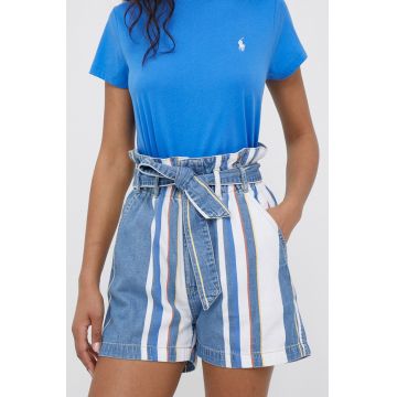 Pepe Jeans pantaloni scurti jeans Phoebe Retro femei, modelator, high waist