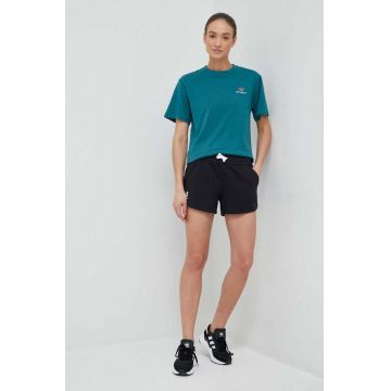 Under Armour pantaloni scurti femei, culoarea negru, melanj, high waist